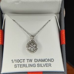 Real Natural Diamond Pendant Necklace NEW